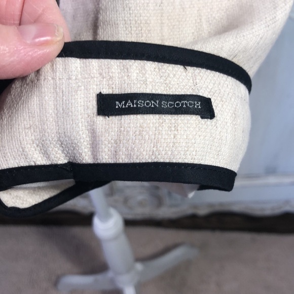 Mason Scotch Cotton Linen Blend Black Piping Trim Size 1 or Small Blazer - Picture 7 of 14